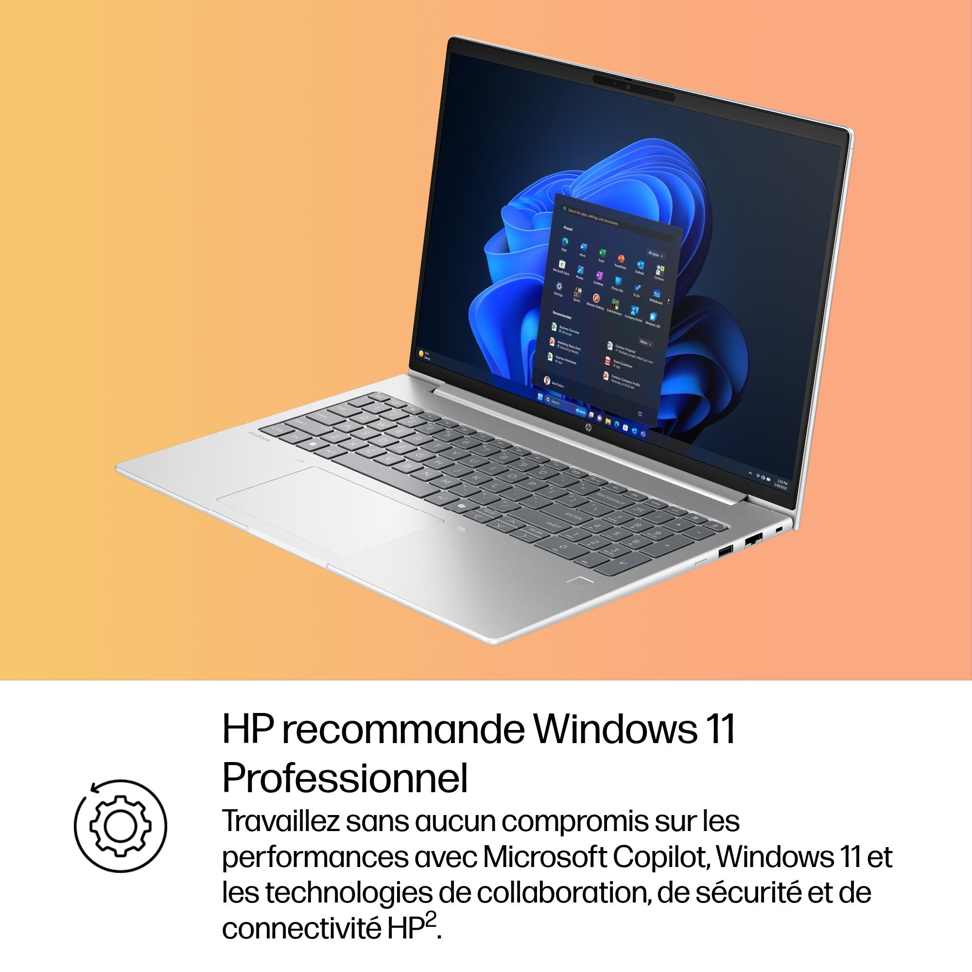 HP ProBook 4 G1i IA Nouvelle génération Intel Core Ultra 5 225U 16p WUXGA 8Go 256Go SSD UMA W11P Copilot + PC 1/1/0