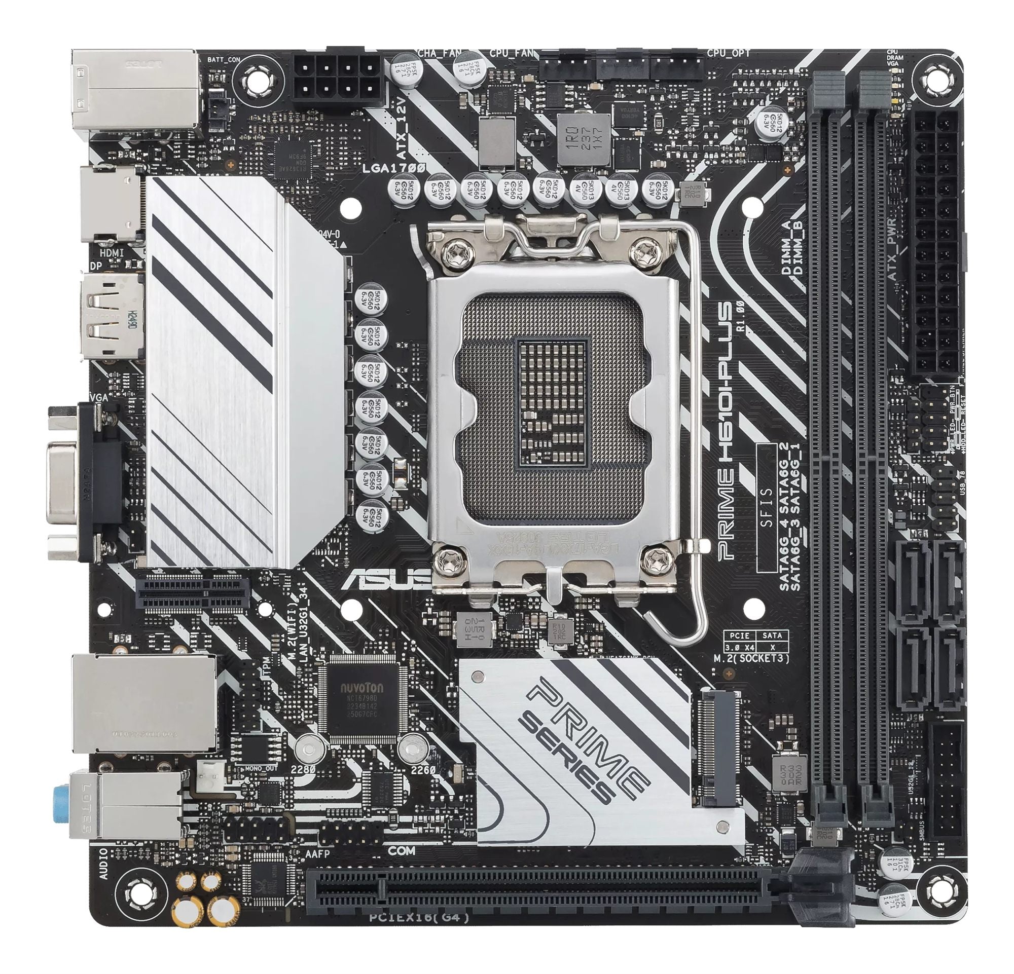 ASUS PRIME H610I-PLUS-CSM Intel LGA 1700 2DDR5 miniATX 4xSATA MB 1xHDMI 1xDP 1xD-Sub