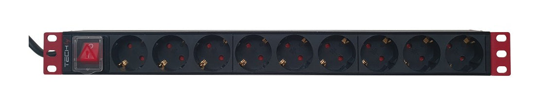 Techly I-CASE STRIP-91UD Multiprise 19' 1U X9 - Prises Schuko