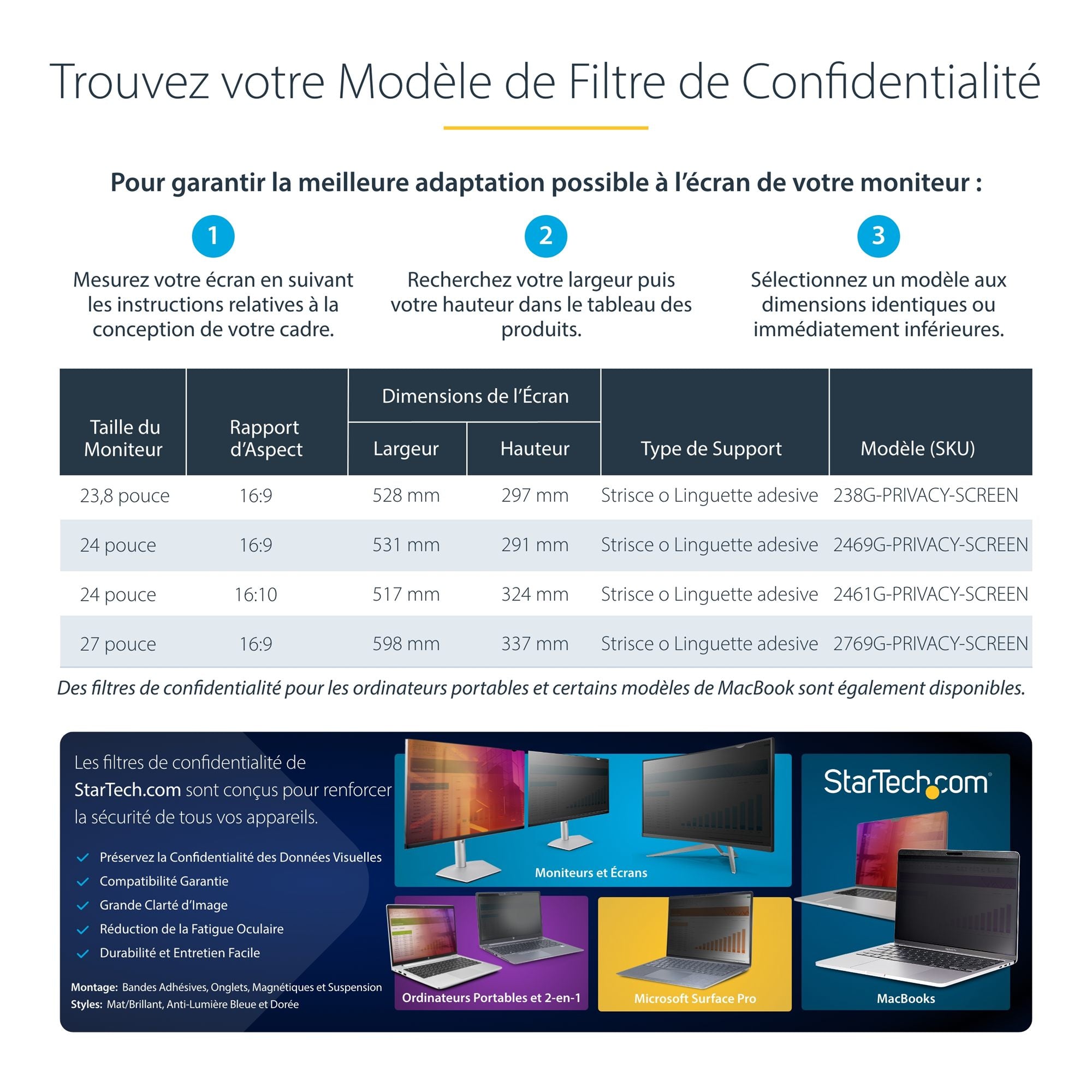 24" Gold Monitor Privacy Screen/Filter