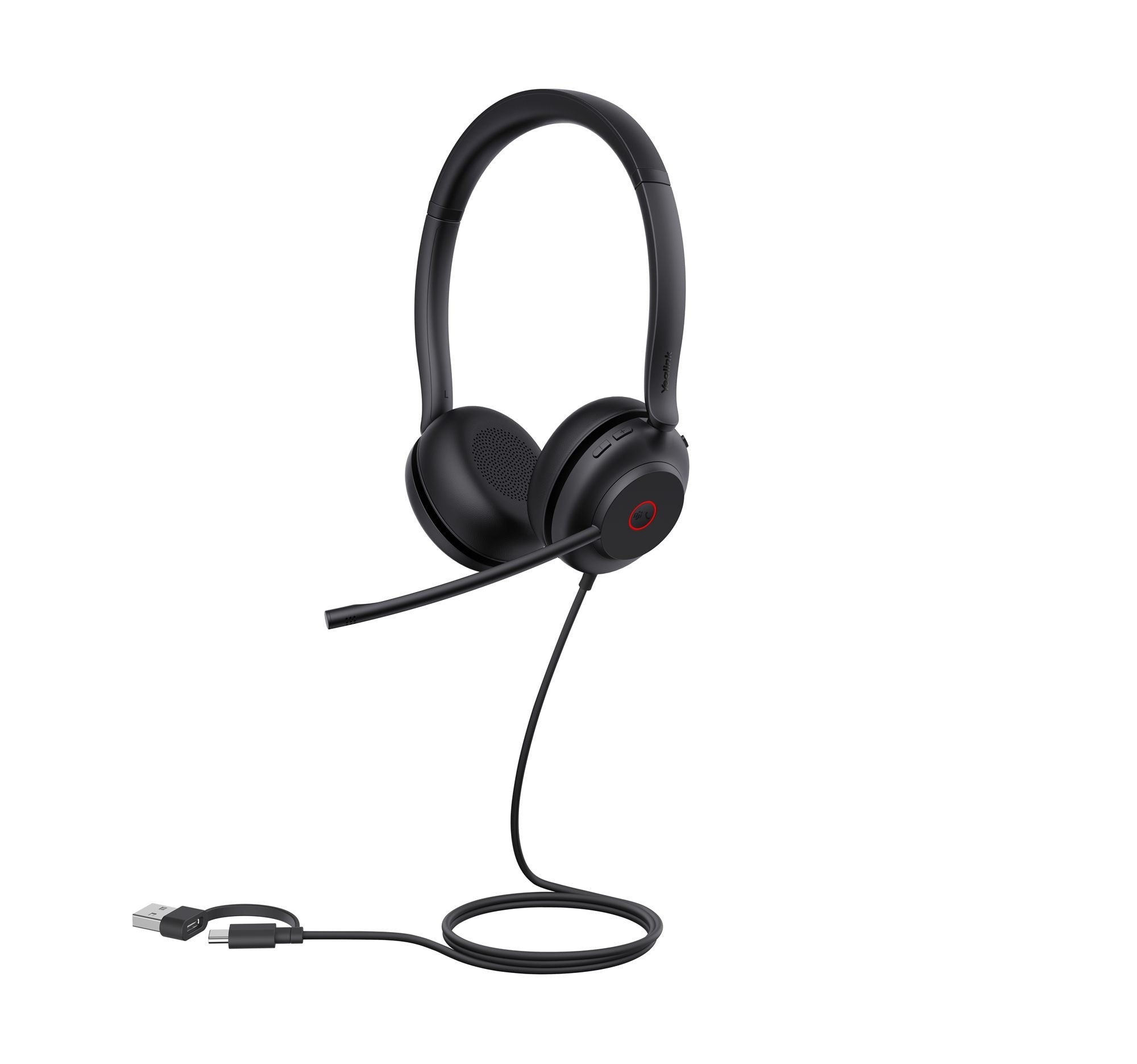 Yealink UH35 Dual Teams USB-C/A Avec fil Arceau Appels/Musique USB Type-C / USB Type-A Noir