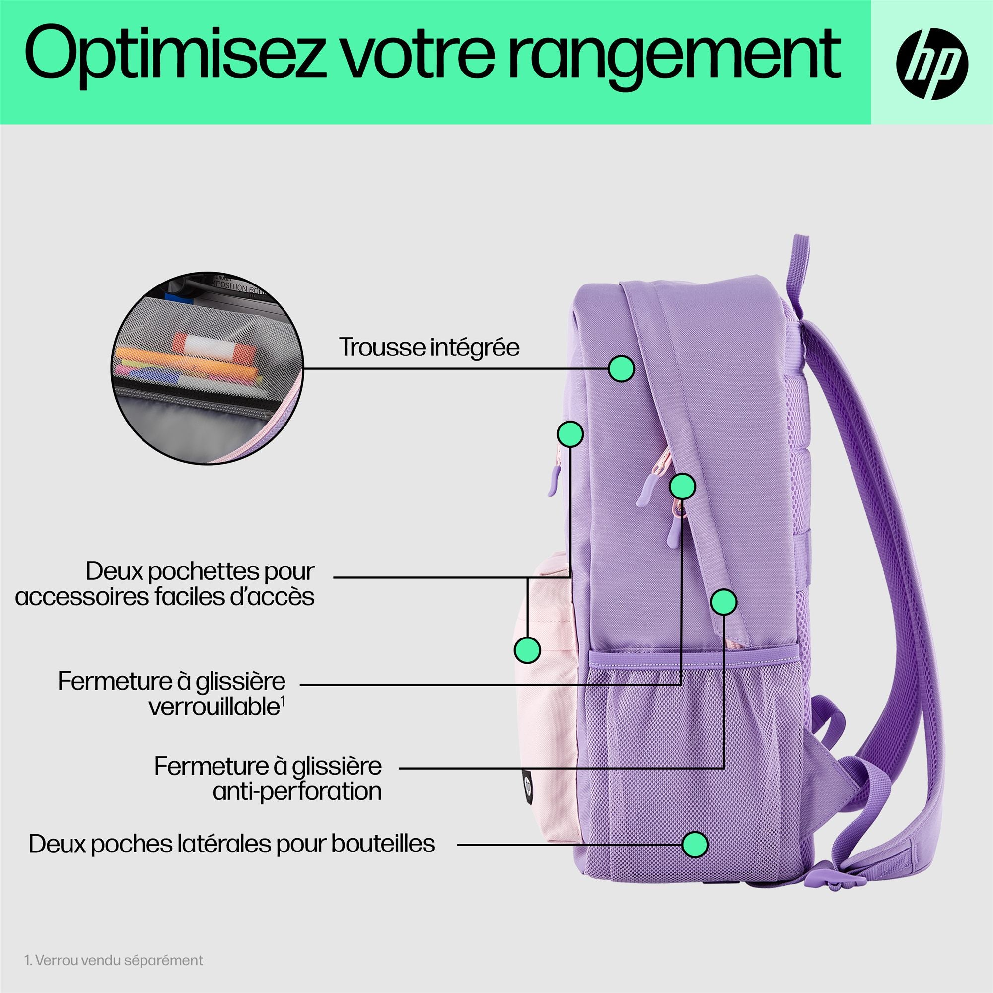 HP Campus Lavender Backpack