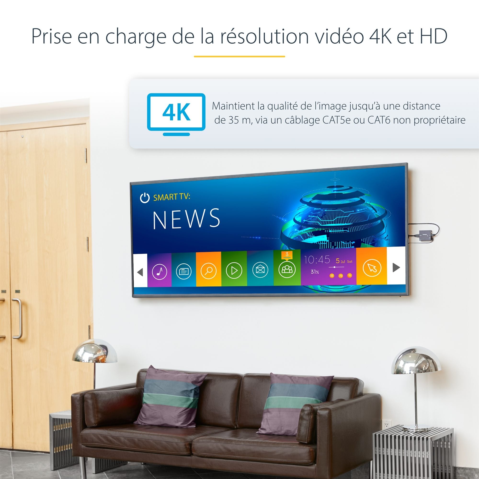 HDMI Over Single Cat 5 Extender - 4K