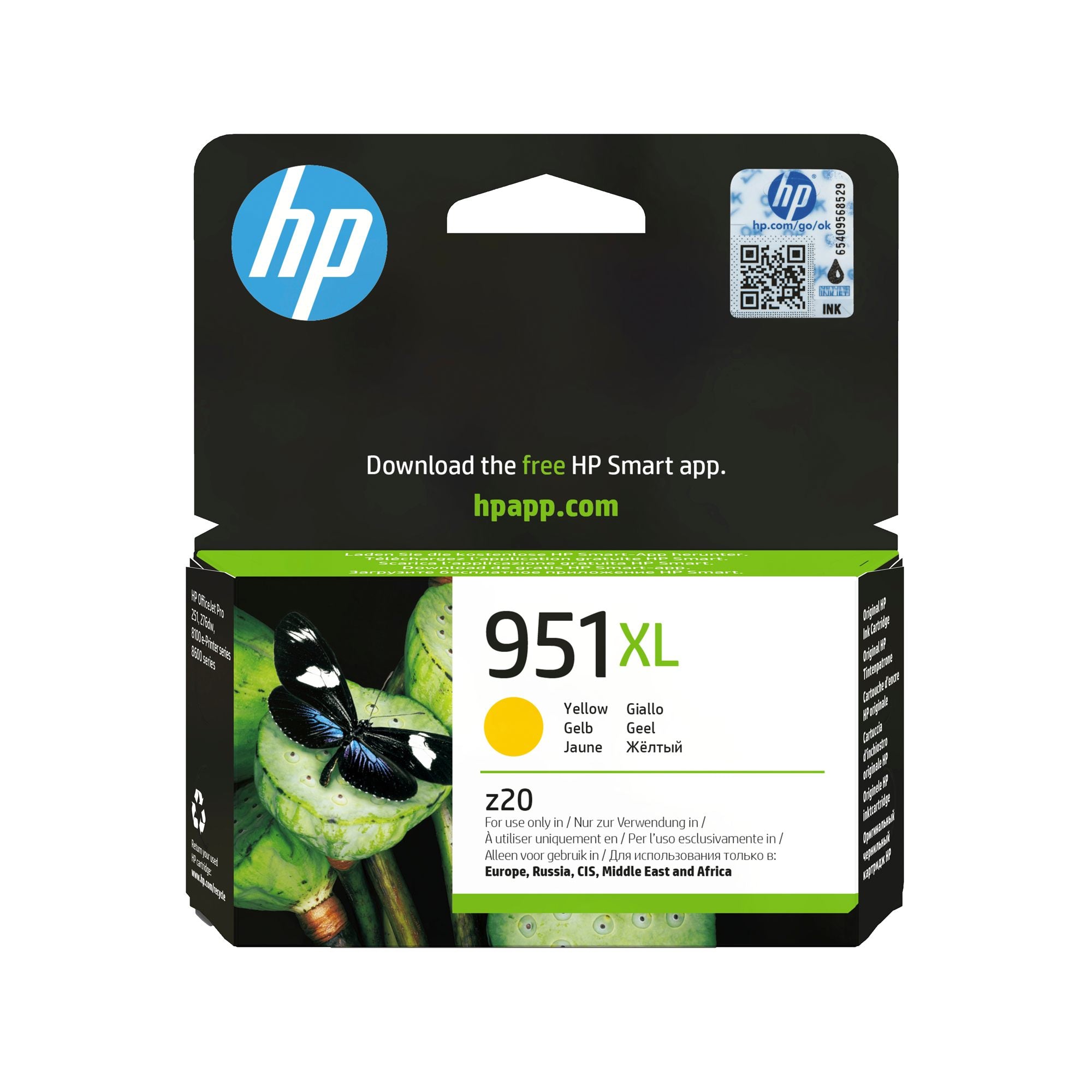HP 951XL original Ink cartridge CN048AE 301 yellow high capacity 1.500 pages 1-pack Blister multi tag Officejet
