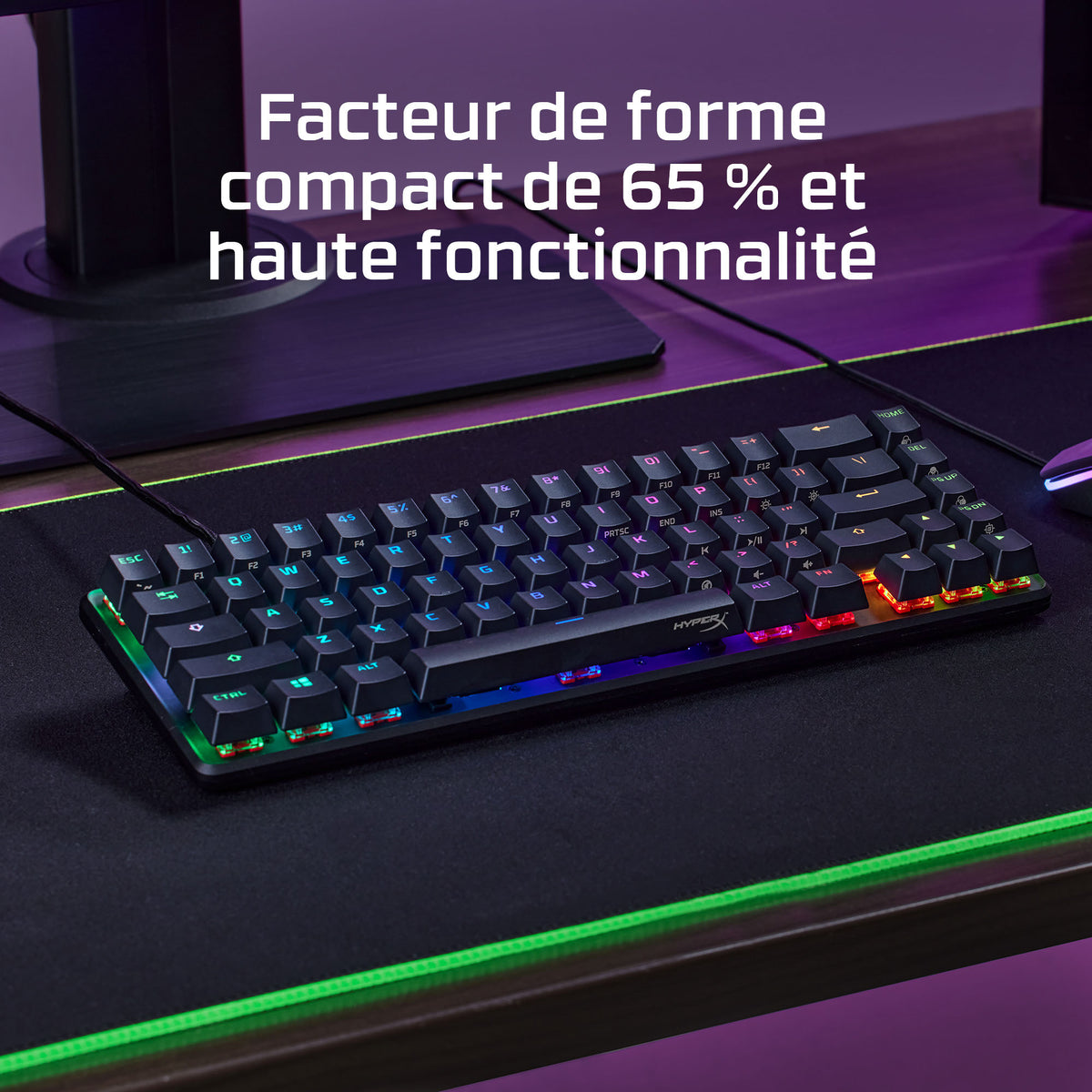 Clavier mécanique HyperX Alloy Origins 65 RGB - interrupteurs HX Red - QWERTY US INT