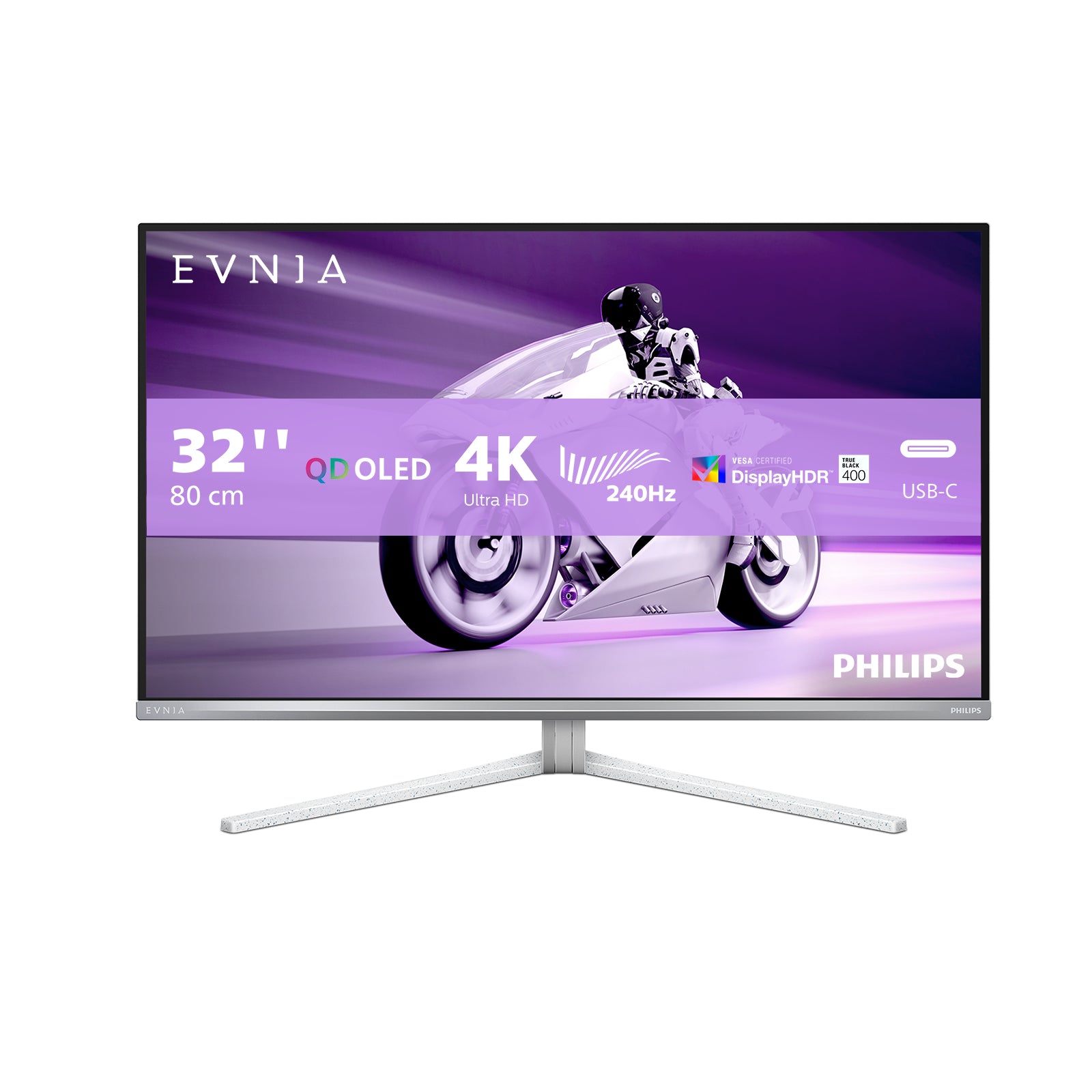PHILIPS 32M2N8900/00 32p UHD OLED 240Hz 250cd/m2 0.03ms 2xHDMI2.1 DP USB Type C PD90W Speakers Height Adj.