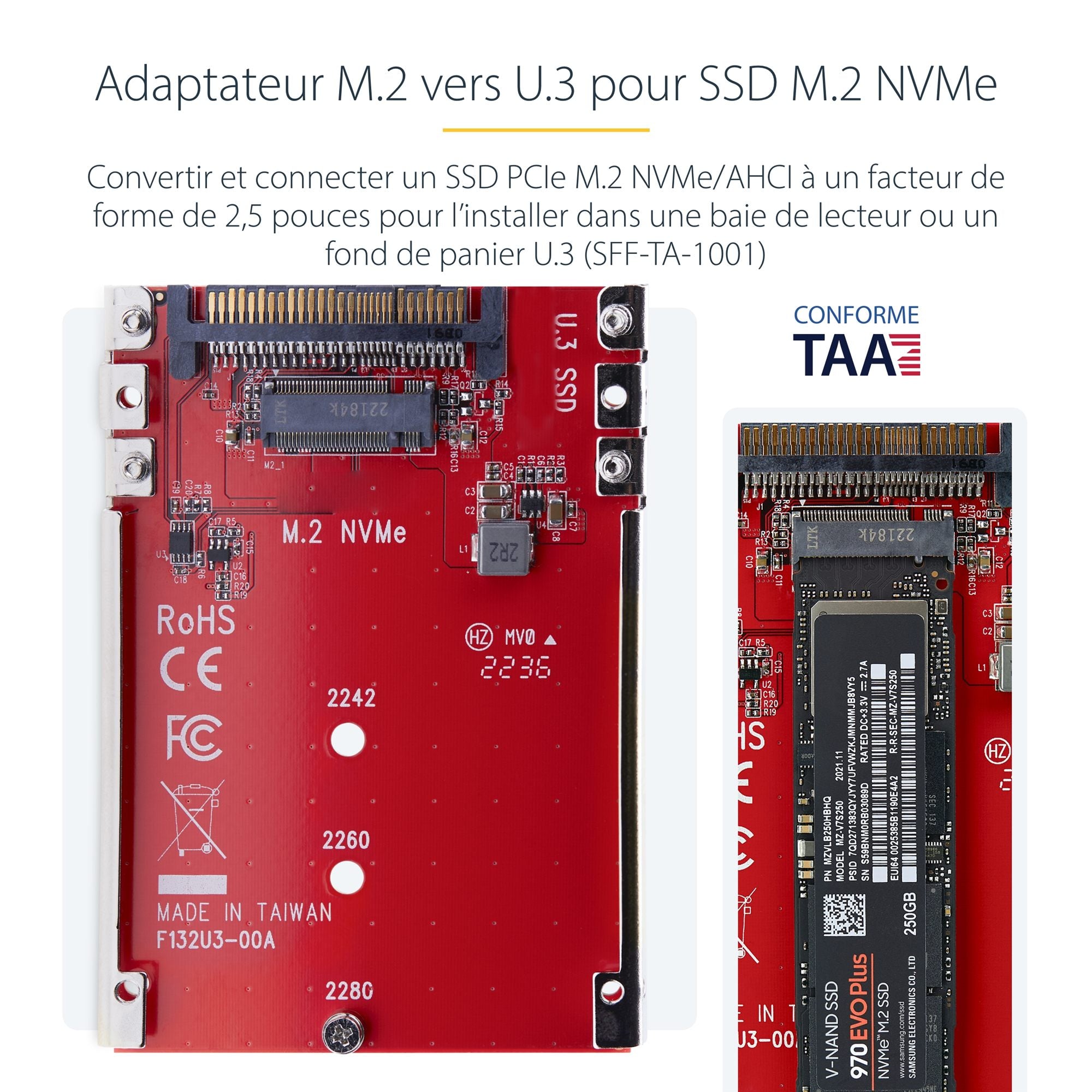 M.2 to U.3 Adapter For M.2 NVMe SSDs