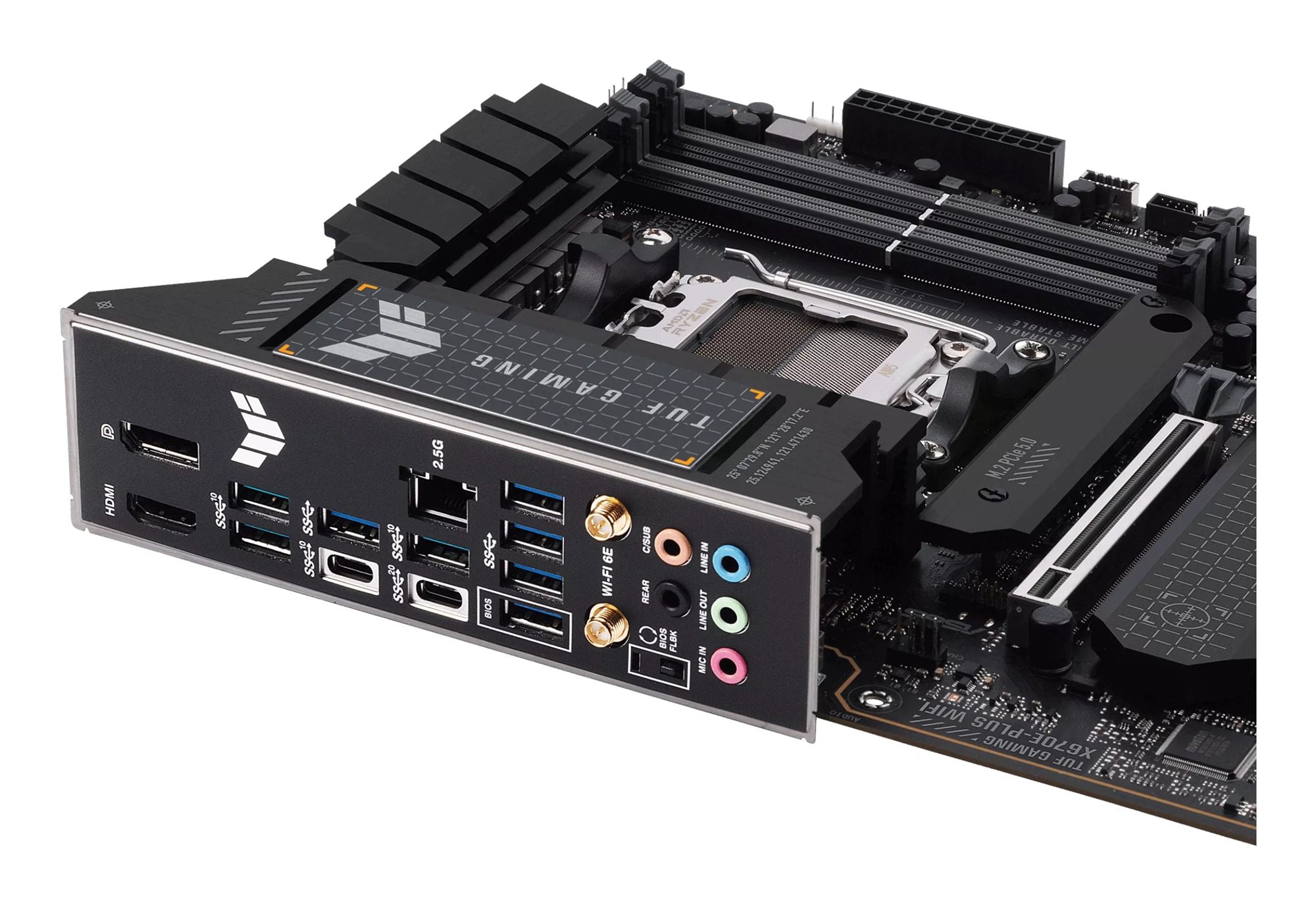 ASUS TUF GAMING X670E-PLUS WIFI AM5 Socket 4DDR5 PCIe 5.0 x16 HDMI 2.1 DP 1.4 4xSATA 6Gb/s ATX
