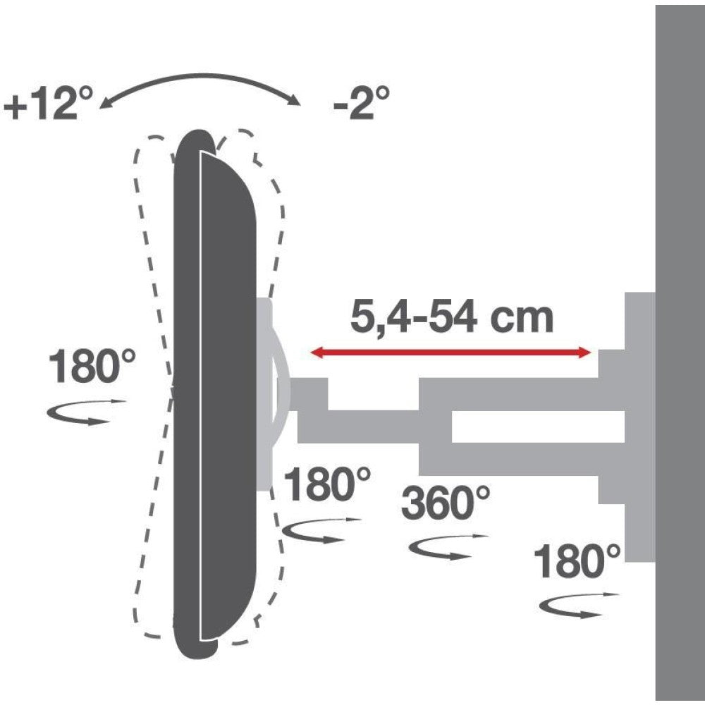 "Techly ICA-PLB 171L Support mural pour TV 40-65"" LED/LCD 35kg pivotant inclinable"