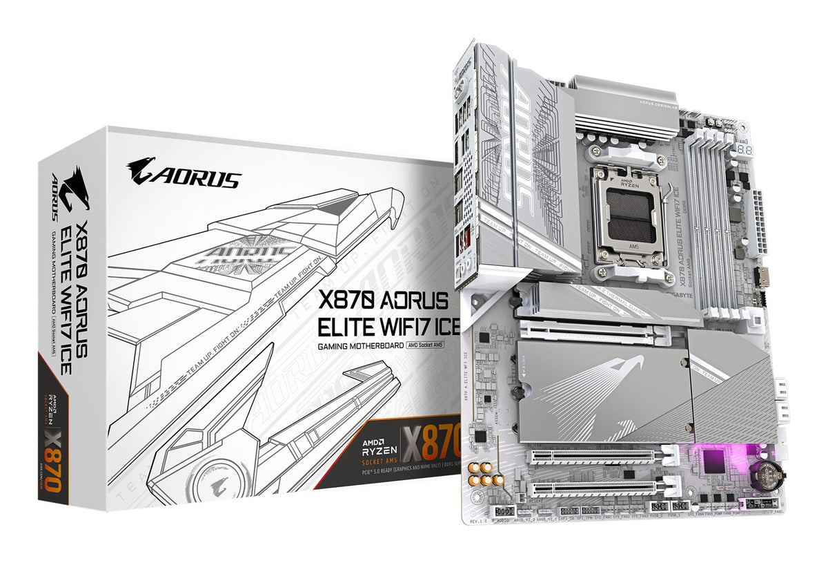 GIGABYTE X870 AORUS ELITE WIFI7 ICE AMD X870 Emplacement AM5 ATX
