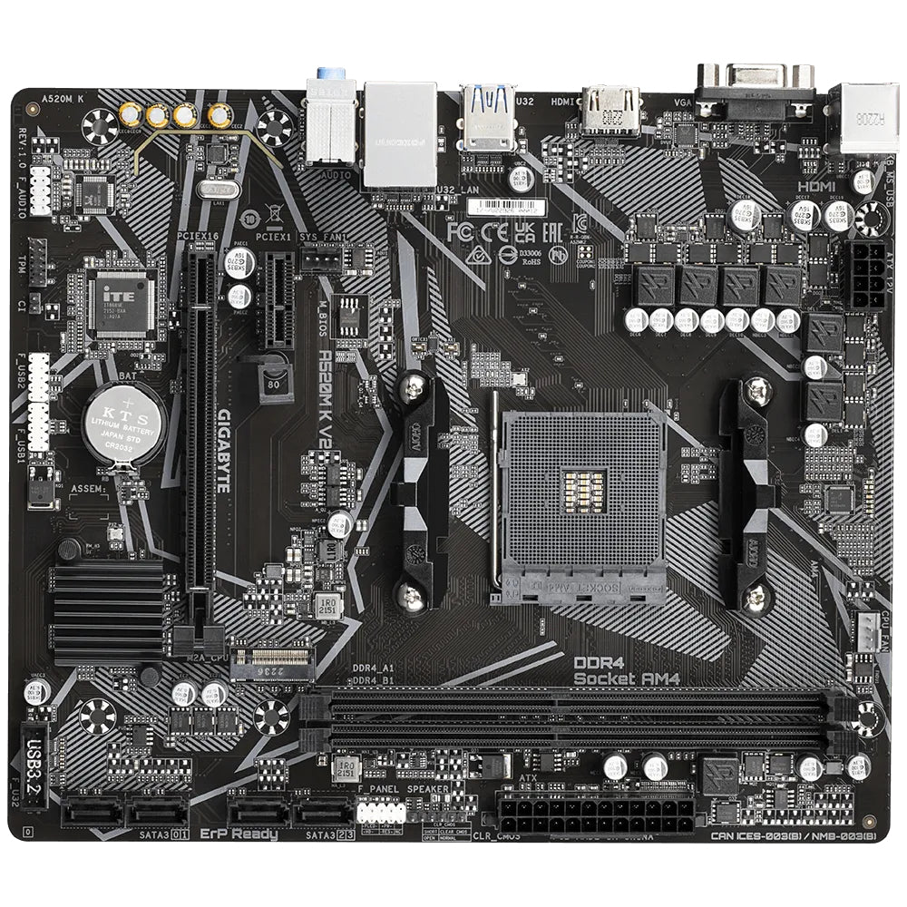 GIGABYTE A520M K V2 carte mere AMD A520 Emplacement AM4 micro ATX