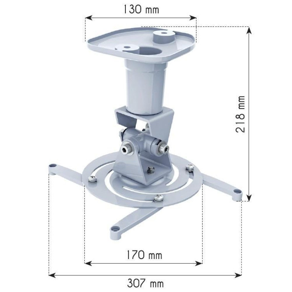 Techly ICA-PM 100WH Bras de projecteur au plafond 22CM blanc