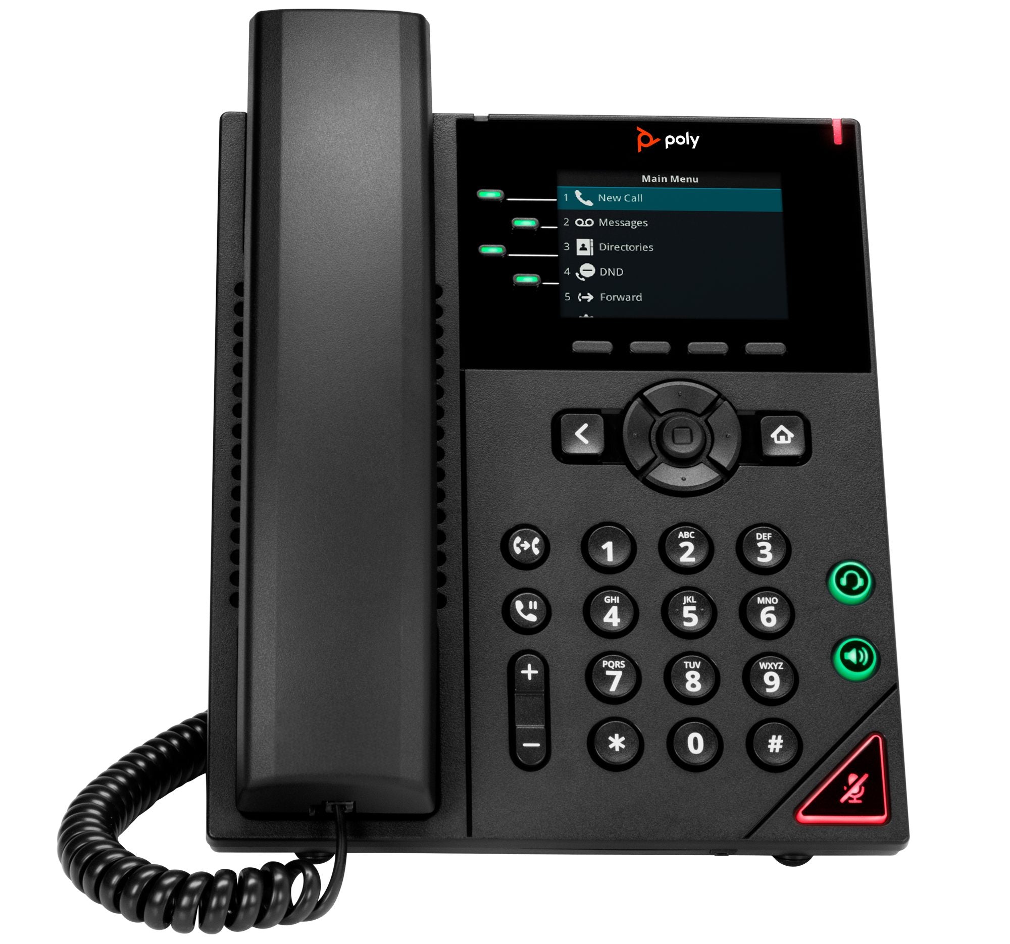 HP Poly VVX 250 4-Line IP Phone and PoE-enabled téléphone fixe Noir LCD