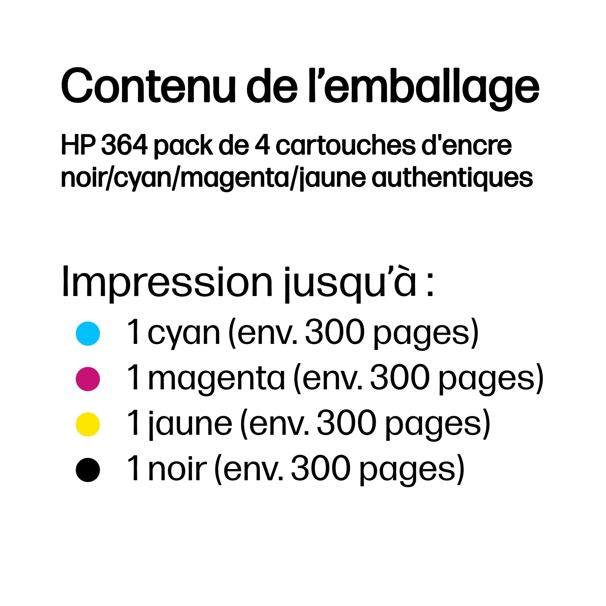 HP 364 original CMYK Ink cartridge N9J73AE Combo 4-Pack Standard Capacity