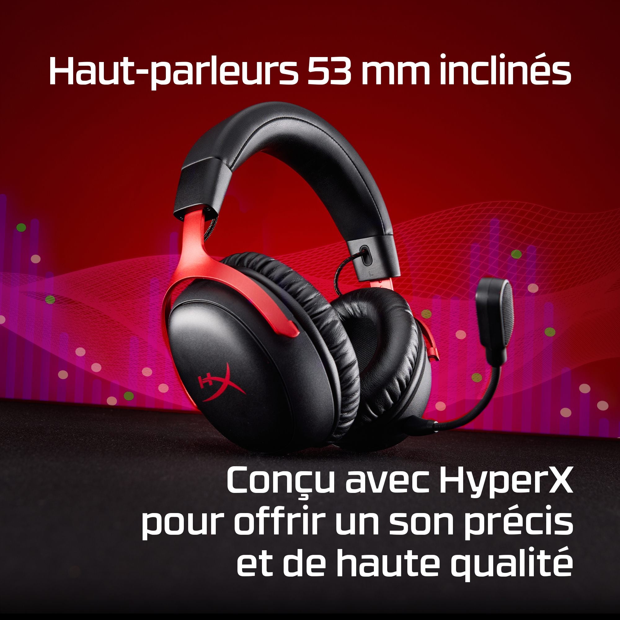 HyperX Cloud III S Wireless - Casque Gaming (Noir-Rouge)