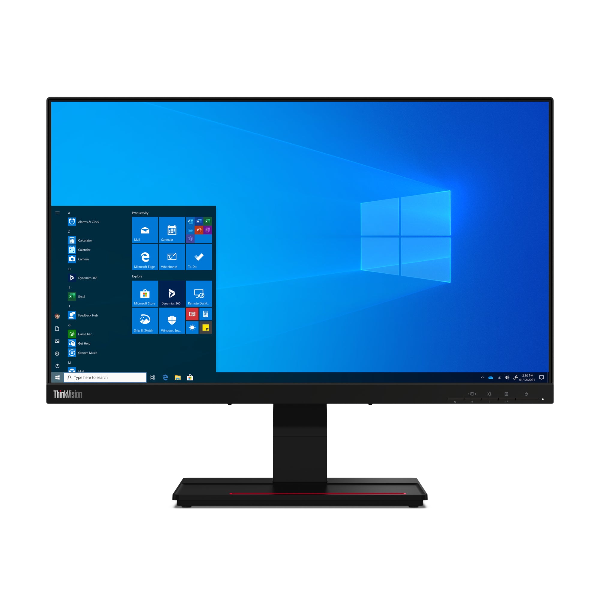 LENOVO ThinkVision T24t-20 - 24p - écran tactile - Full HD 60 Hz - IPS - 4 ms - HDMI DisplayPort USB-C - avec Battery Charging 1.2