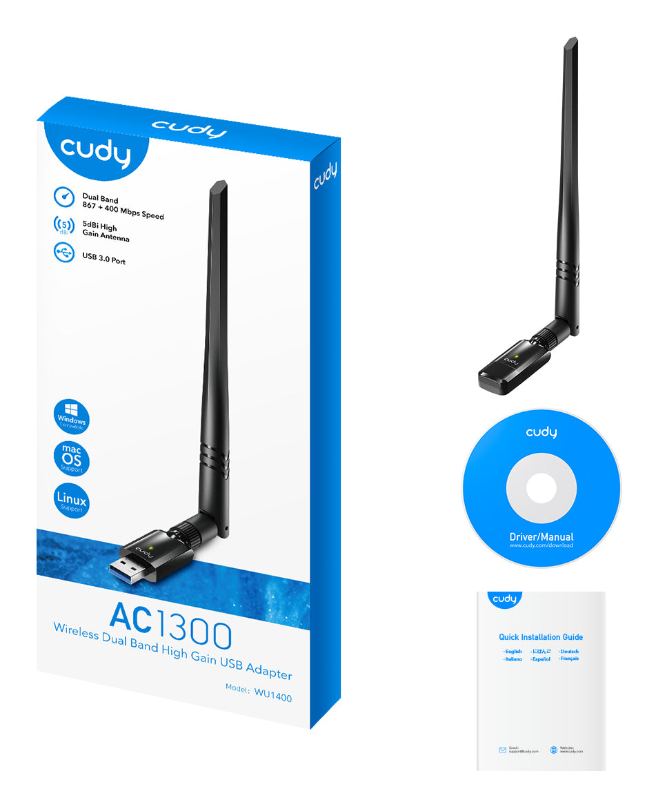 Cudy WU1400 carte réseau WLAN 867 Mbit/s