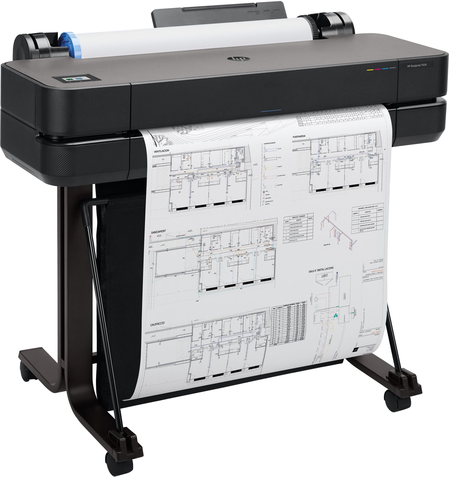 HP DesignJet T630 24p LFP 2025 Colour Ink-Jet A1 ANSI D Roll 61cm 2400x1200dpi 0.5 min/page USB LAN Wi-Fi