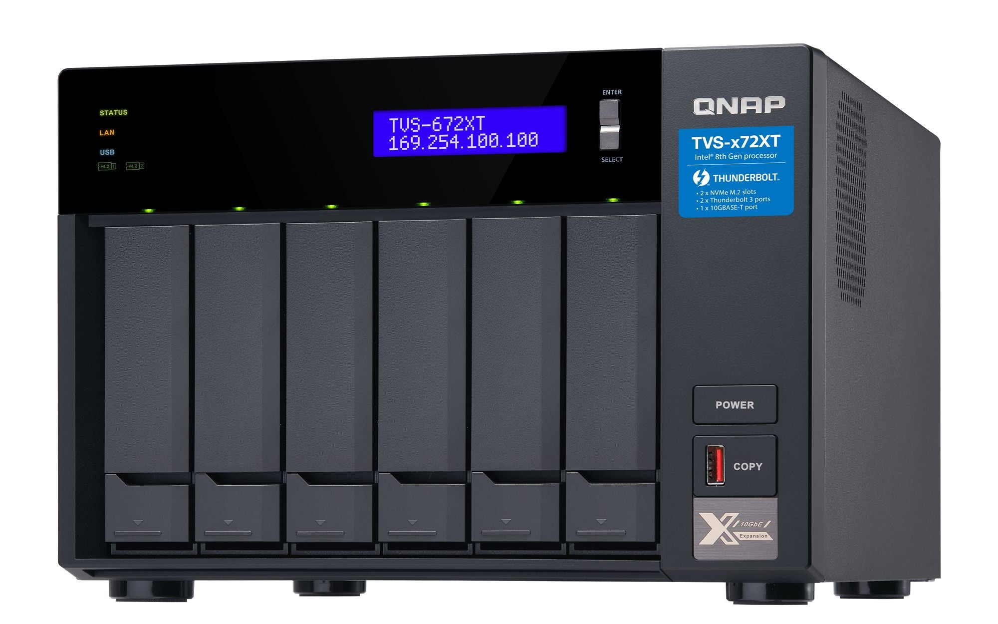6-Bay NAS Core i3 8GB RAM Thunderbolt 3