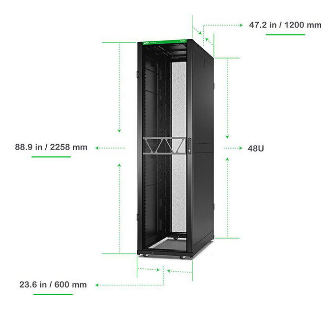 APC NetShelter SX Gen 2 Rack cabinet 2258H x 600W x 1200D mm with Sides floor-standing Black 48U 19 TAA Compliant
