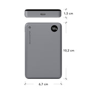 rechargePowerBank10KWirelessLEDGrey