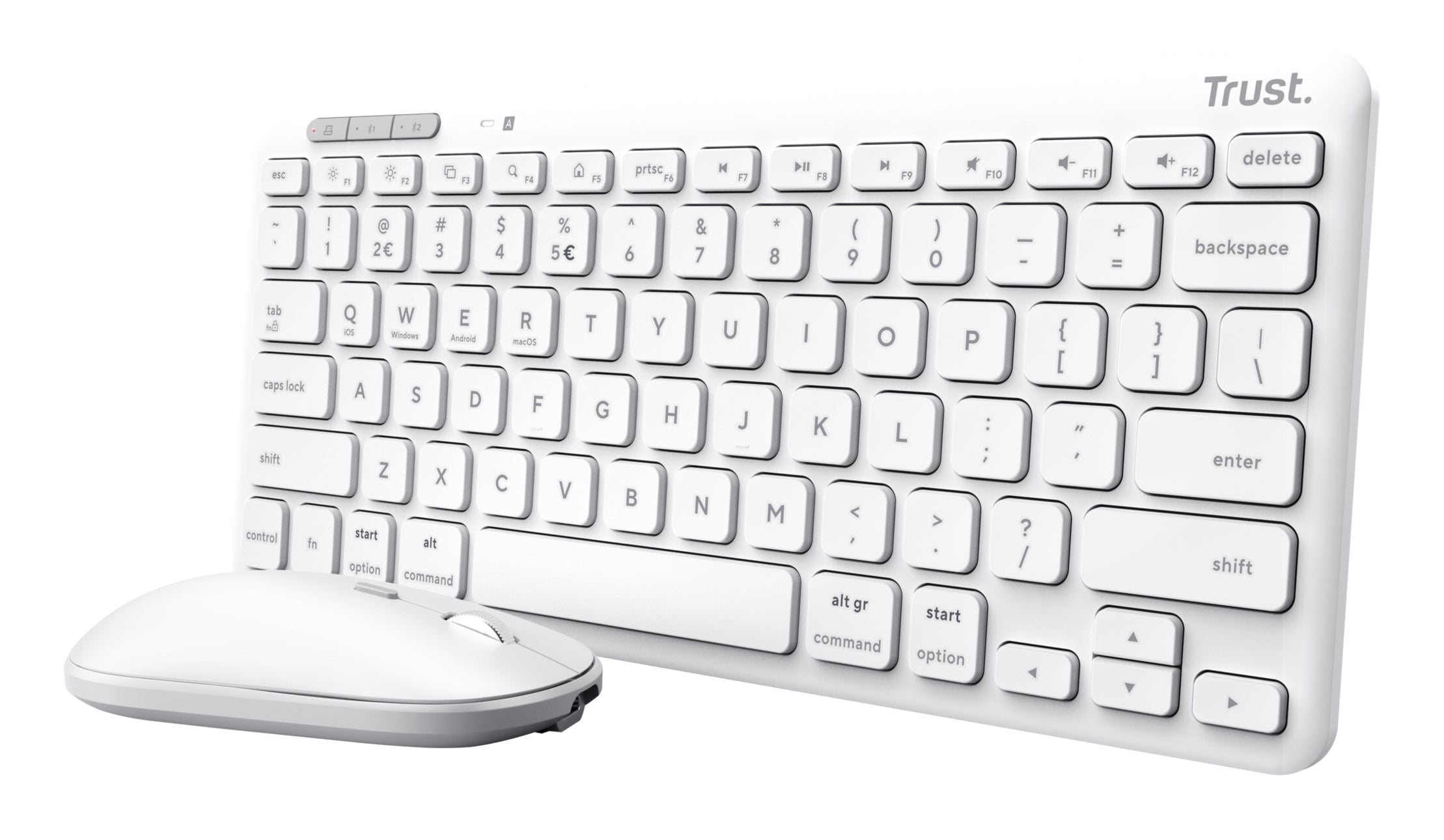 TRUST Pack clavier & souris sans fil LYRA Bluetooth - blanc (FR)