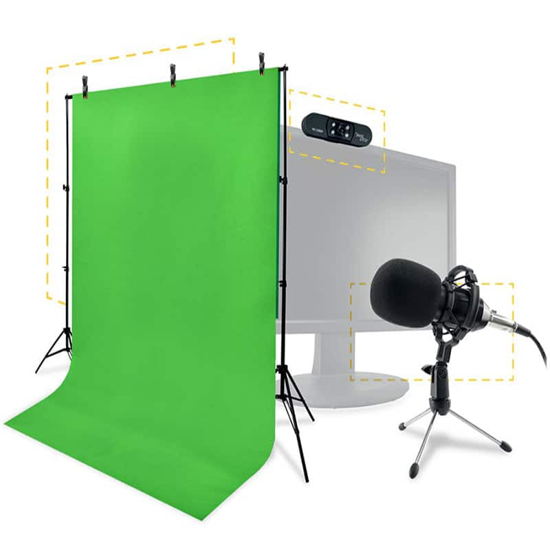 LEXIP X STEELPLAY Pro HD Streamers 4 en 1 Pack Micro+Wecam+Fond Vert+Trepieds x2