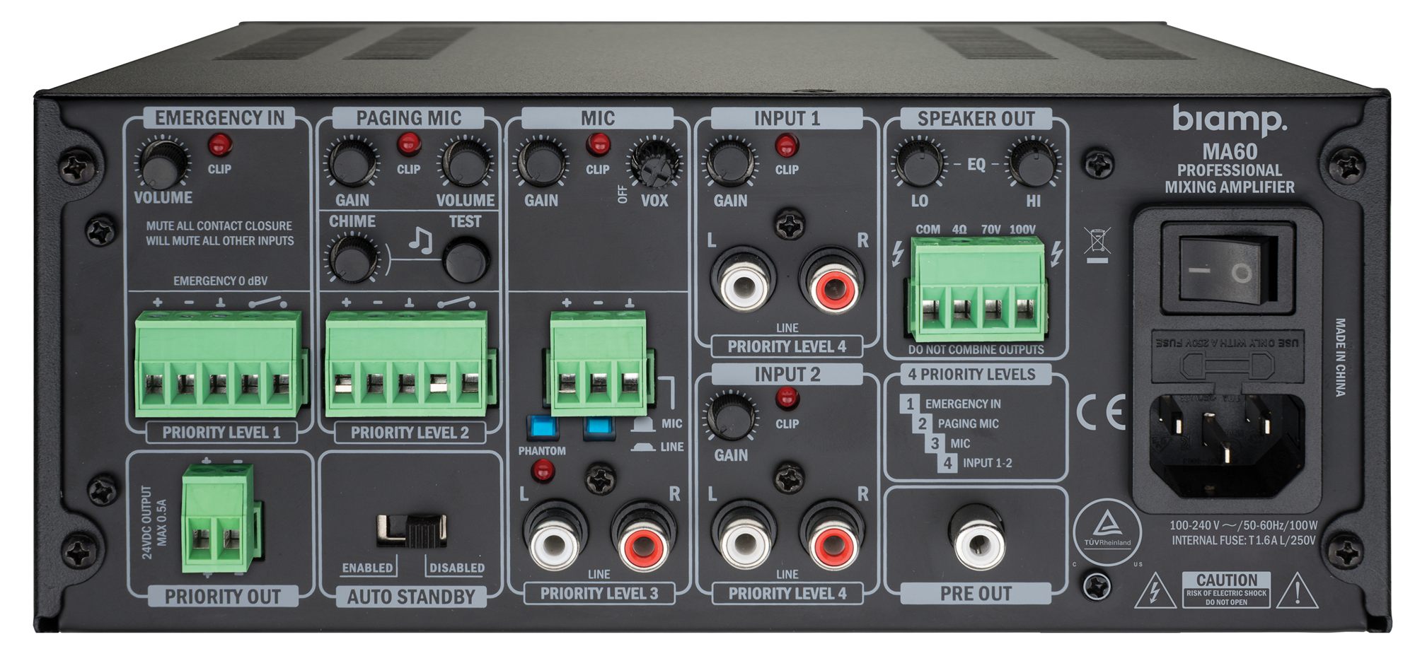 Biamp Intuitive 60W/100V mixer amplifier