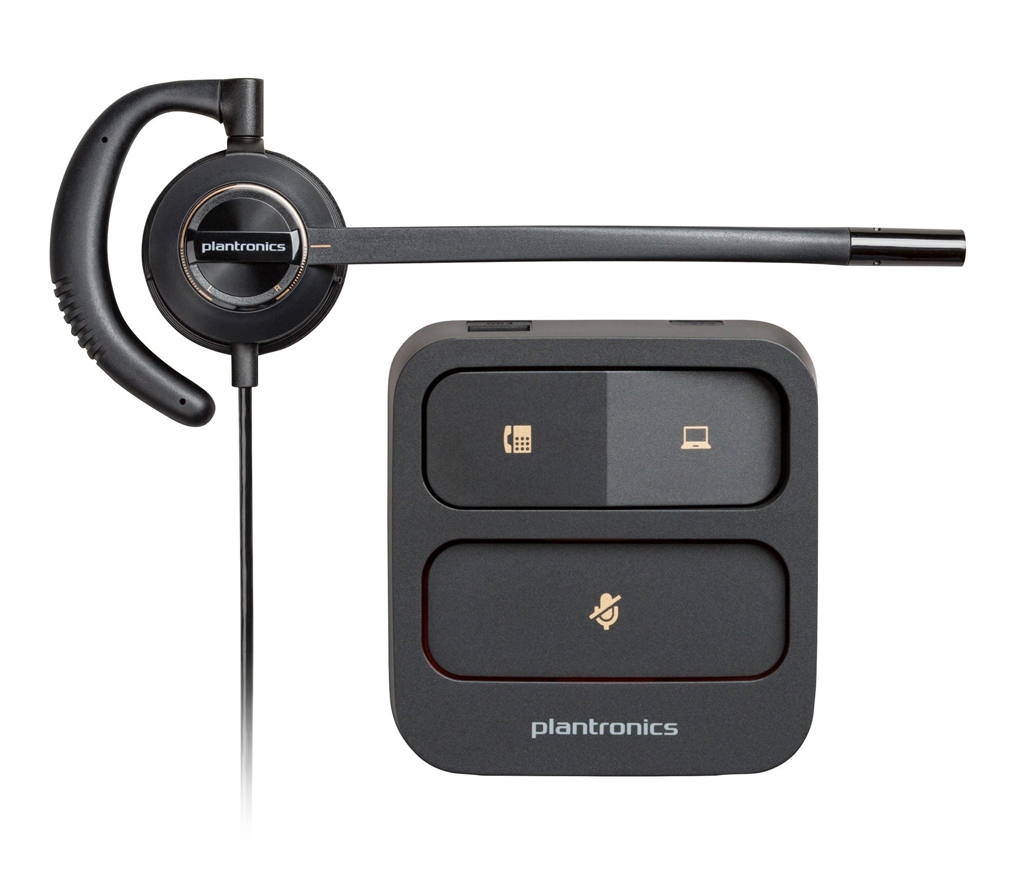 HP Poly EncorePro 530D with Quick Disconnect Discreet Digital Headset TAA Avec fil Crochets auriculaires Appels/Musique Noir