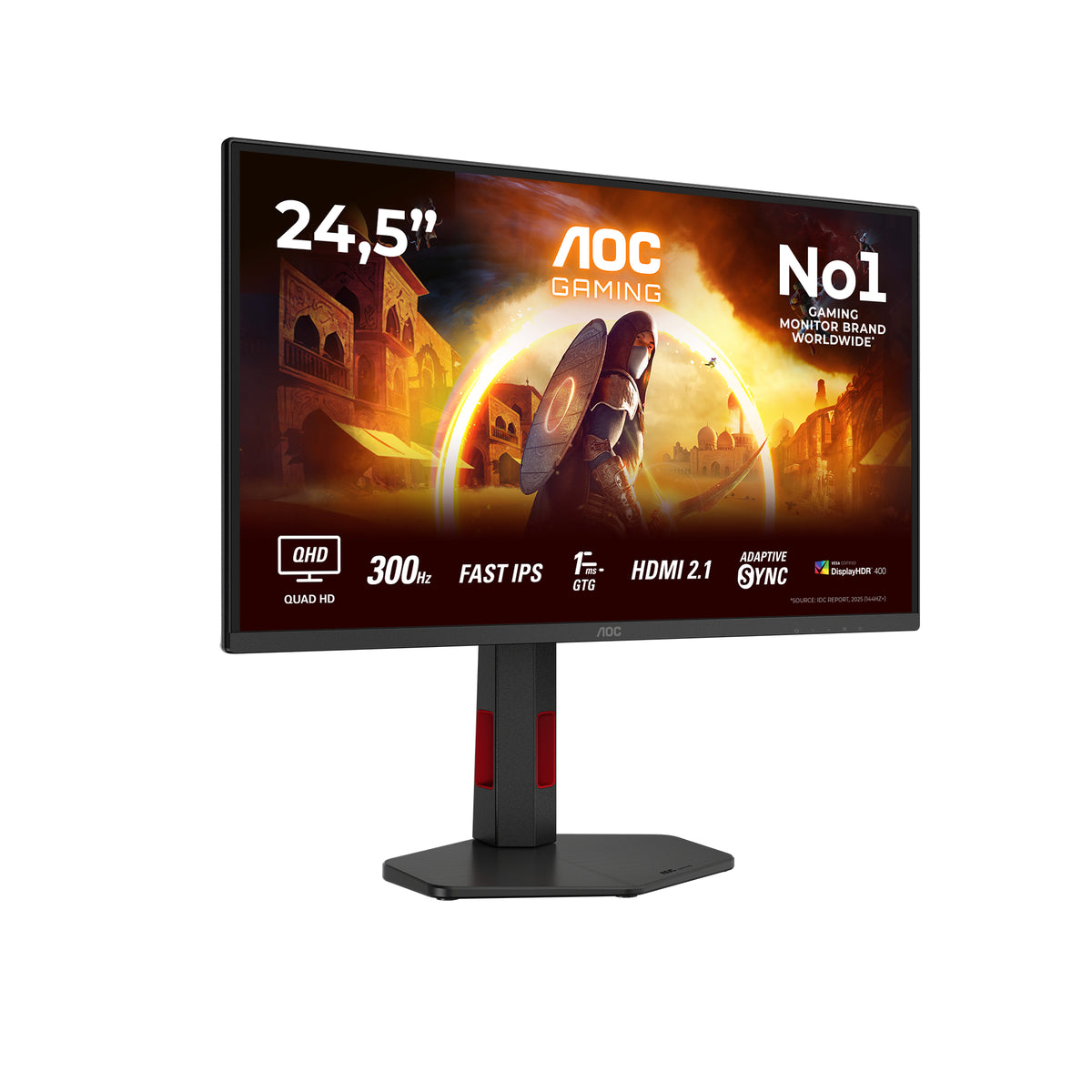 AOC Q25G4SR 24.5p QHD Fast IPS 300Hz 0.03ms 400cd/m2 HDMI2.1 DP Speakers Height