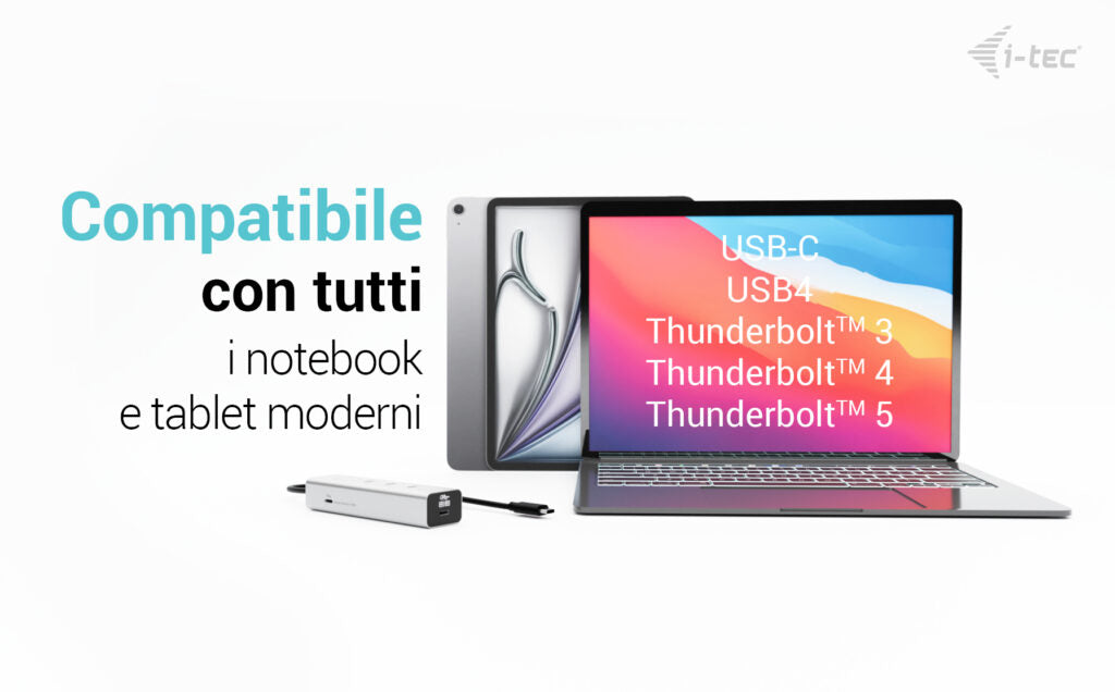 I-TEC USB-C Charging Metal HUB 5port with USB-C video 8K 1xUSB-C video/Data 1xUSB-C PD/Data 1xUSB-C 3.2 Gen1 2xUSB-C 3.2 Gen2 PD85W