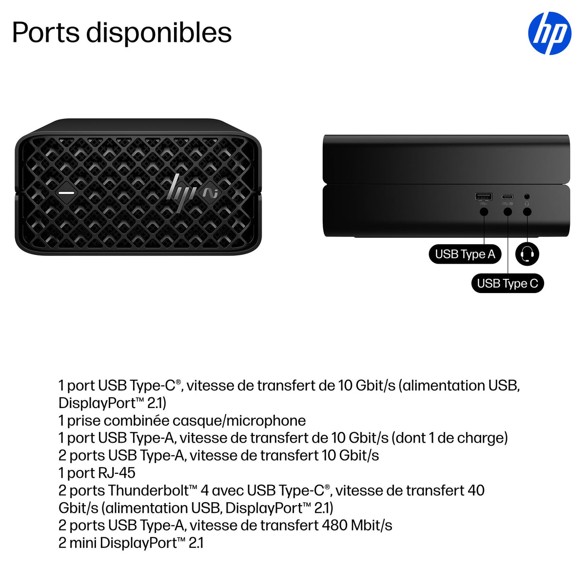 HP Z2 Mini G1a AMD Ryzen AI Max PRO 385 32Go 1To SSD AMD Radeon 8050S W11P 3/3/3 Smartbuy