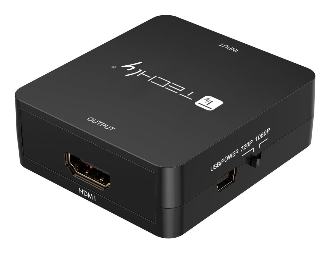 Techly IDATA SPDIF-6E3 Convertisseur AV Composite Vidéo et Audio 3x RCA vers HDMI 1080p