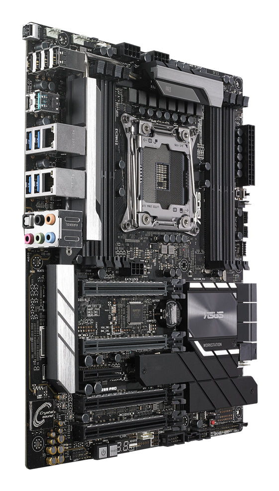 ASUS WS X299 PRO LGA2066 8xDIMM DDR4 4133MHz dual M.2 and M.2 heatsink U.2 USB 3.1 Gen 2 connectors SATA 6Gb/s ATX MB