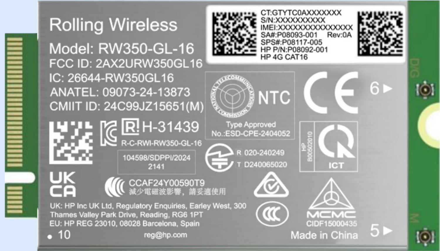 HP 4G LTE-AP Cat 16 WWAN