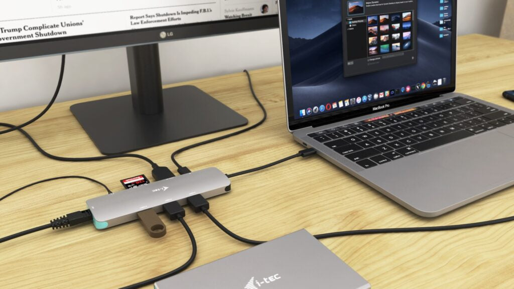 I-TEC USB C Metal Nano Dock 1xHDMI 4K 1xSD + 1xmicroSD Kartenleser 1xGLAN 1xAudio 3x USB 3.0 Port 1x USB-C PD + Charger 100W