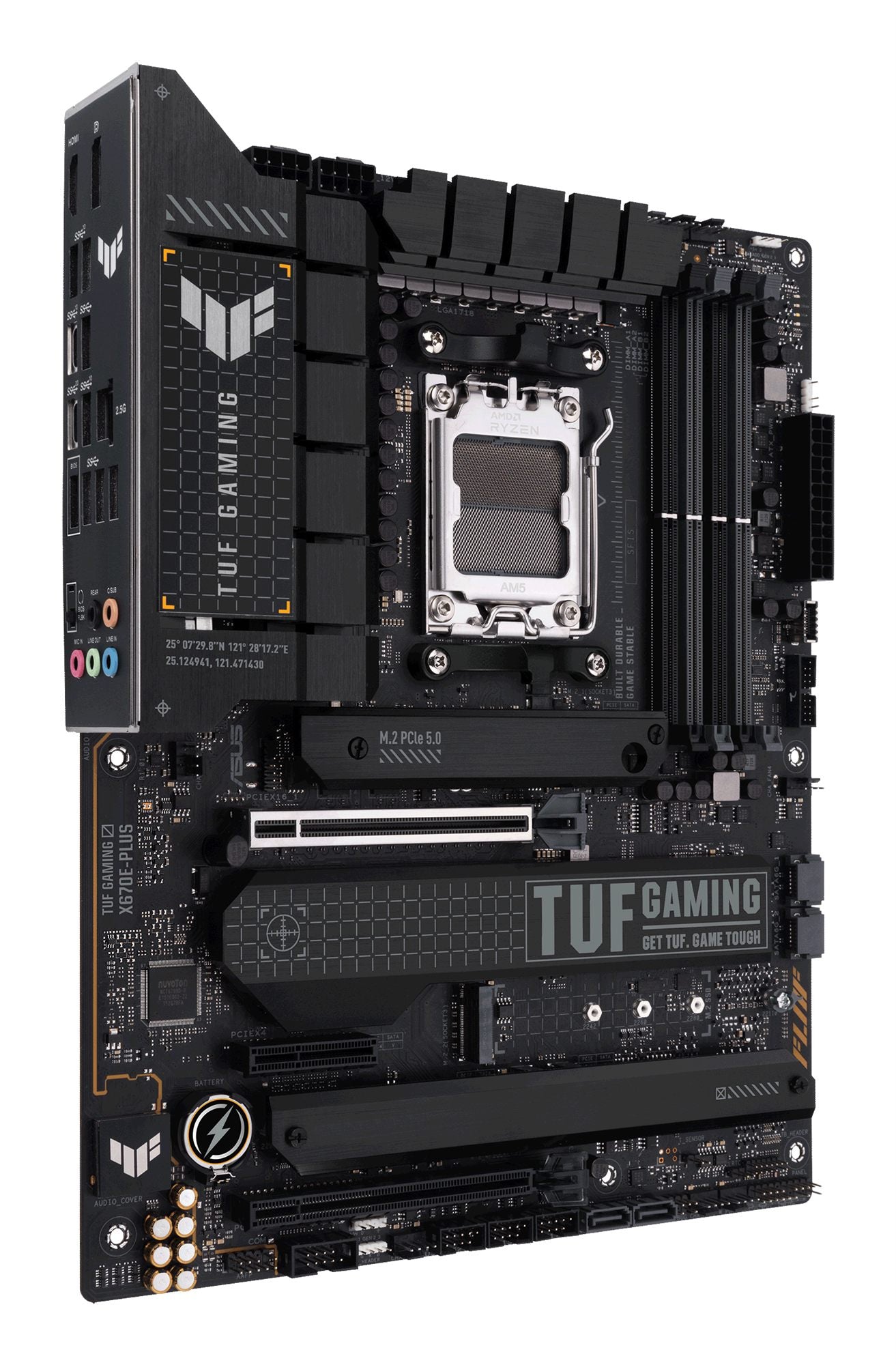 ASUS TUF GAMING X670E-PLUS AM5 Socket 4DDR5 PCIe 5.0 x16 HDMI 2.1 DP 1.4 4xSATA 6Gb/s ATX