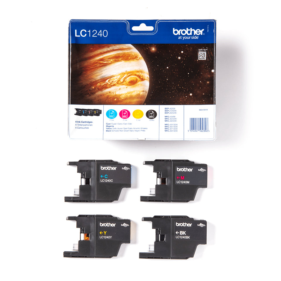BROTHER LC-1240 cartouche dencre noir et tricolore haute capacité 600 pages 1-pack blister sans alarme