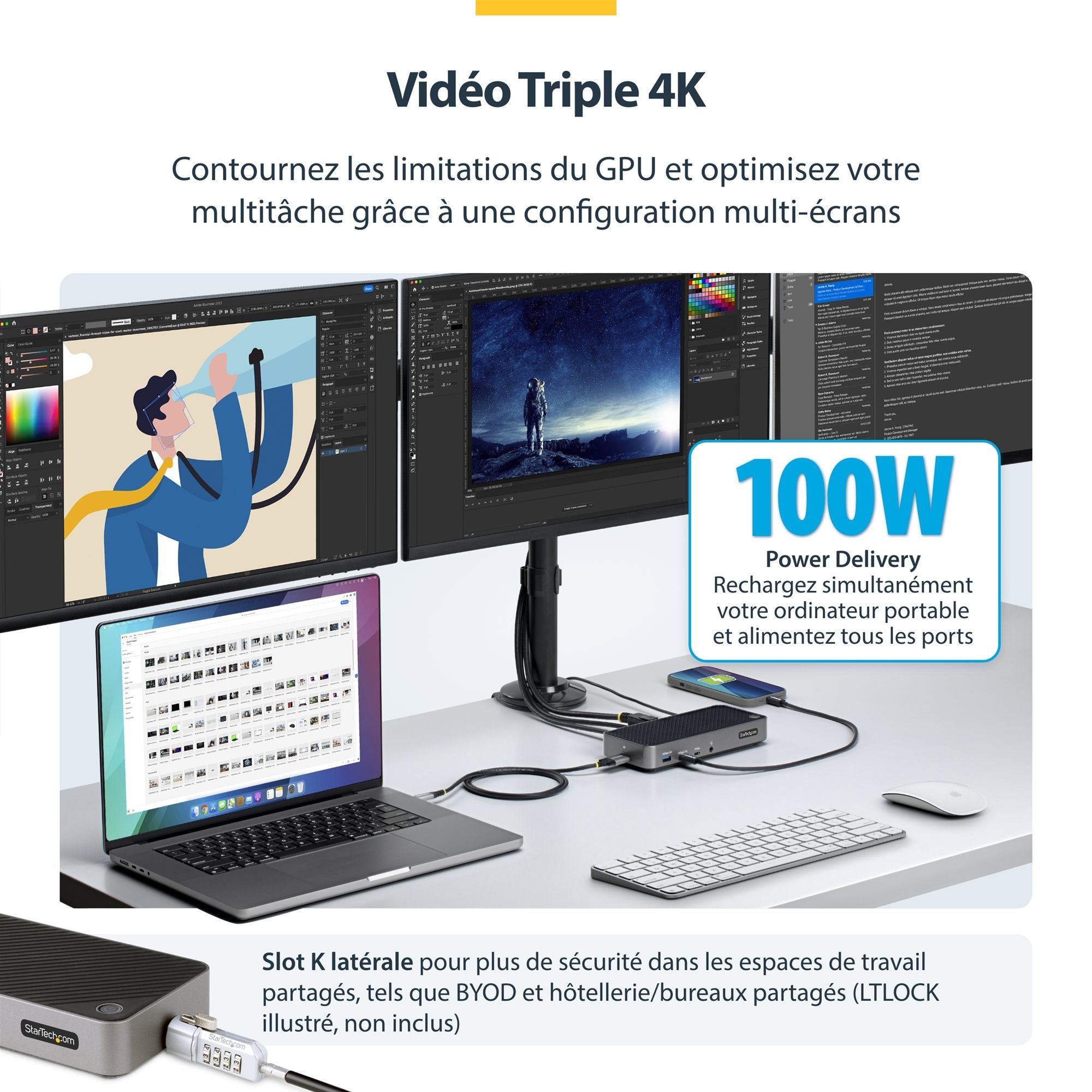 Triple Monitor Docking Station