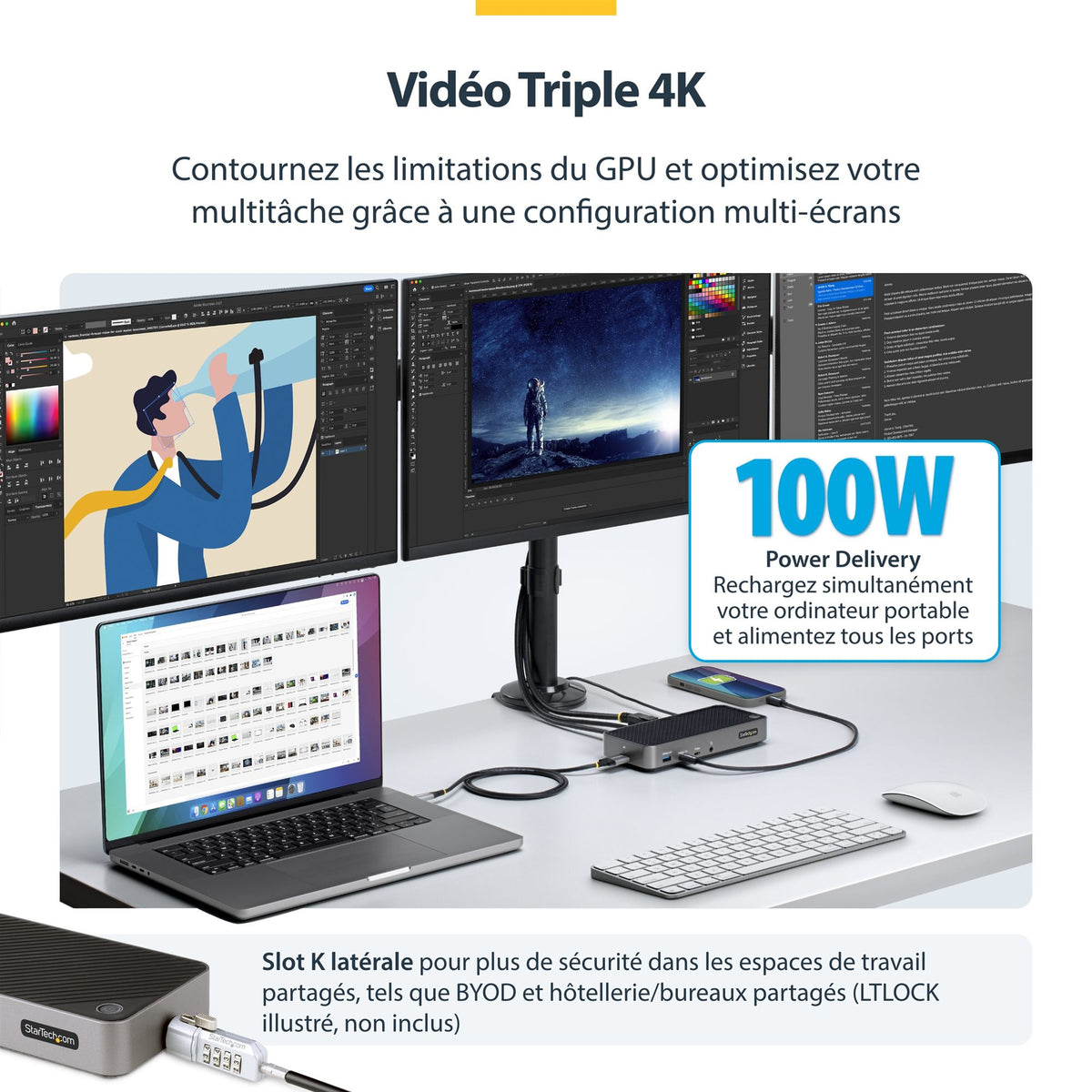 Triple Monitor Docking Station