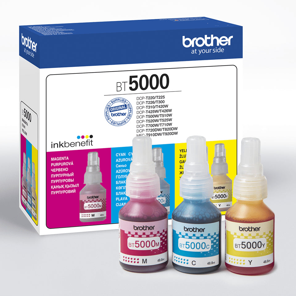 Brother BT5000CLVAL cartouche d'encre 3 piece(s) Compatible Cyan, Magenta, Jaune