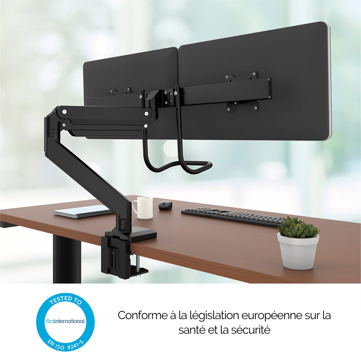 FELLOWES Eppa Crossbar Monitor Arm Black