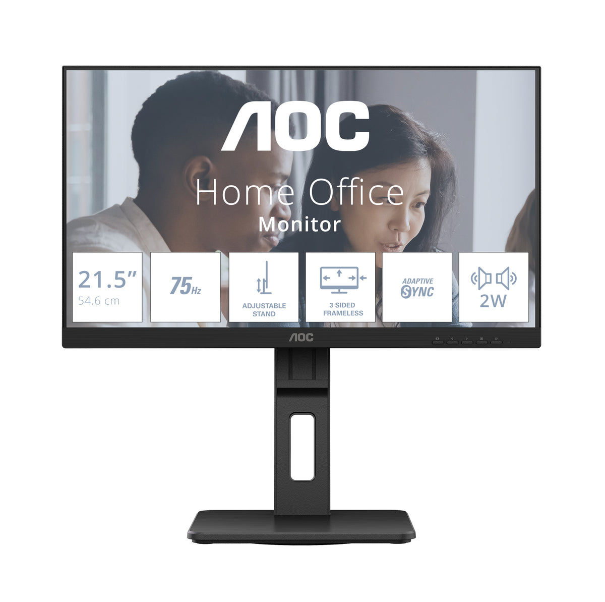 AOC 22E2UMF 22" 1920 x 1080 Full HD (1080p) @ 75 Hz - VA - 3000:1 - HDMI, VG DisplayPort - haut-parleurs - noir - ajustable