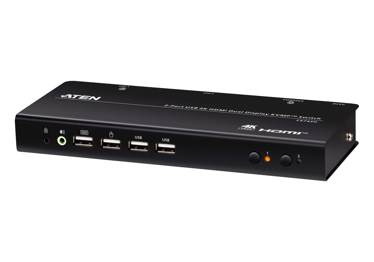 Aten CS742H-AT-G 2-Port USB 4K HDMI Double Écran KVMP™