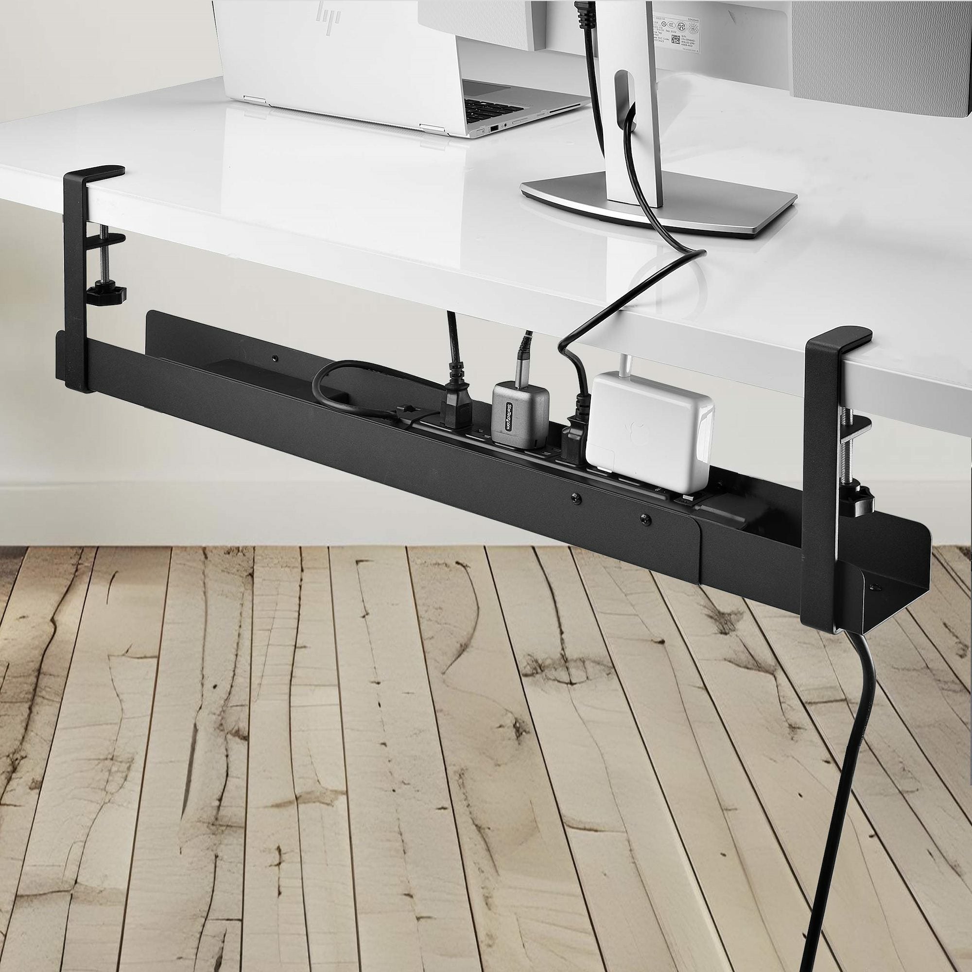 Under Desk Cable Management Tray Black