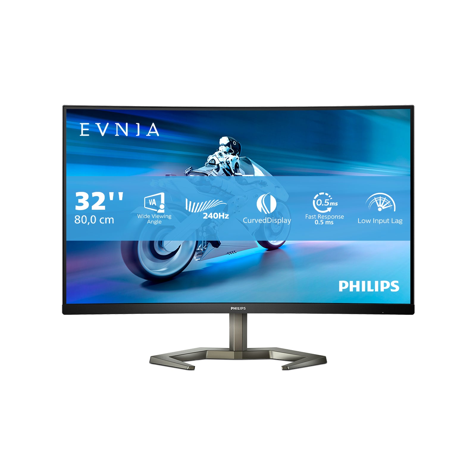 PHILIPS 32M1C5200W/00 31.5p 1920x1080 VA Curved 130mm 240Hz Curved 1ms GtG HAS DP HDMI