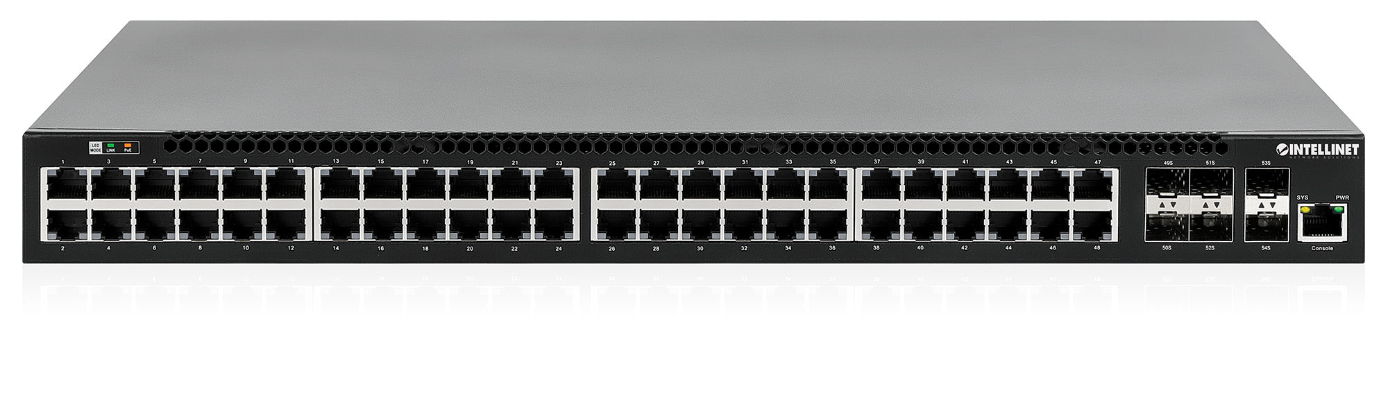 Intellinet 562041 commutateur réseau Géré Gigabit Ethernet (10/100/1000) Connexion Ethernet, supportant l'alimentation via ce port (PoE) Noir