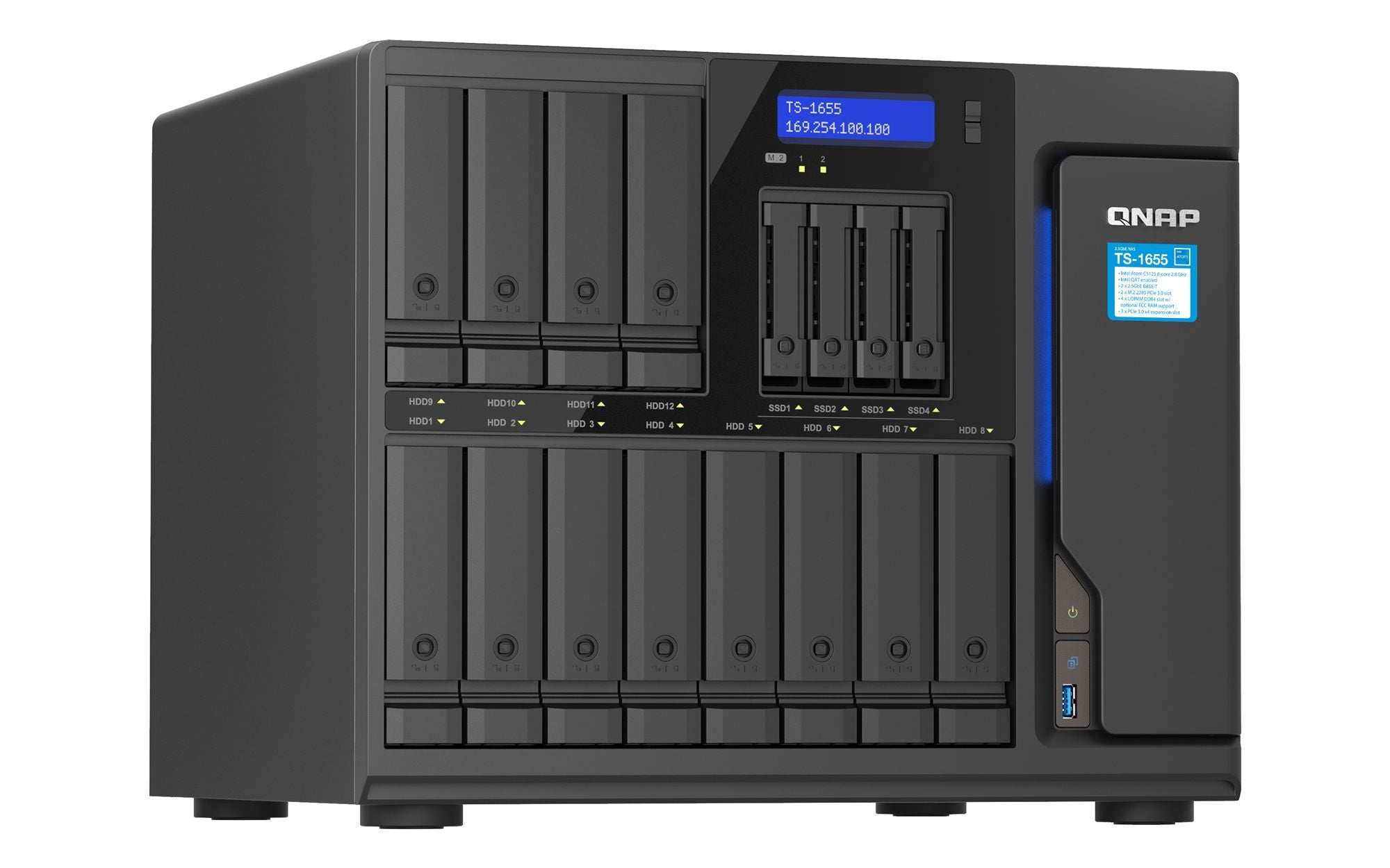 16-Bay NAS IntelAtomC5125 8GB DDR4 2.5Gb