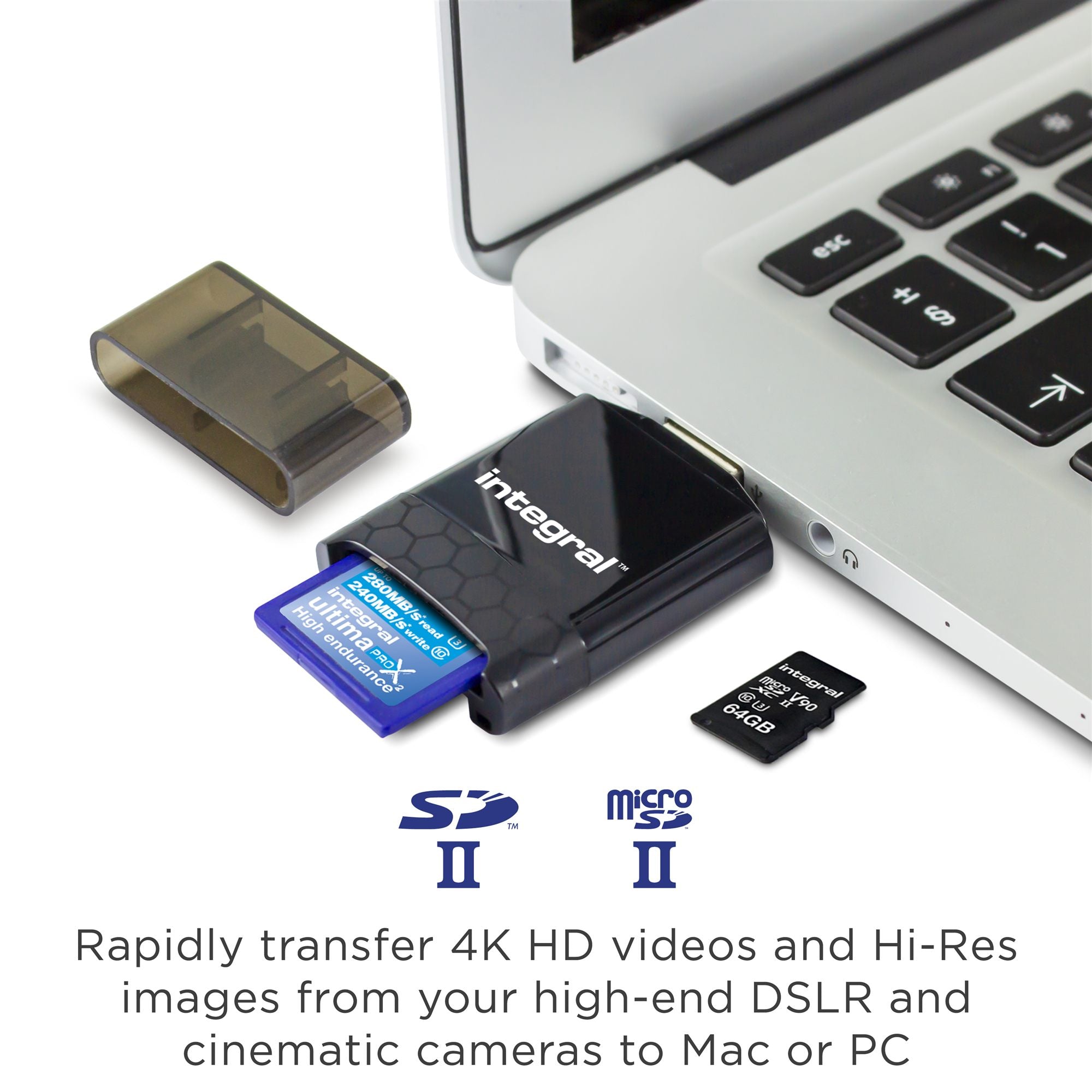 USB 3.0 Cardreader Dual Slot SD MSD UHS2