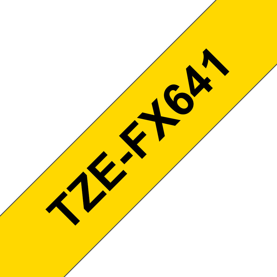 BROTHER P-TOUCH TZE-FX641 noir sur jaune  18mm